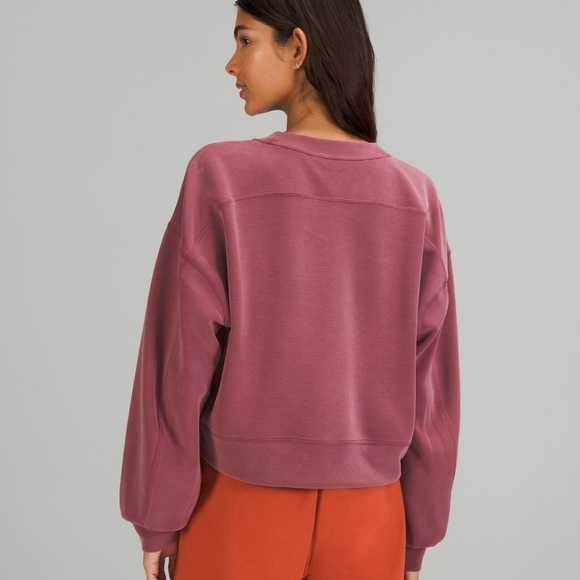 NWT lululemon perfectly oversized cropped crew softstreme size 12 (mulled wine) - Picture 3 of 4